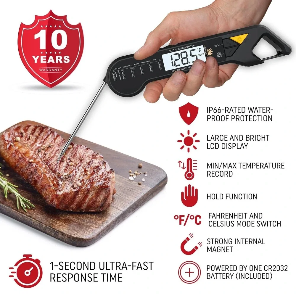 Instant Read Meat Thermometer Digital BBQ Grill Smoker‎ Probe Thermo Works